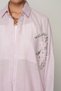 Women's Single Pocket Stone Embroidered Pink Color Oversize Shirt - 3