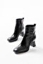 Black Yanki Boots New Blunt Toe Women's Shoes 8-0-2 - 3