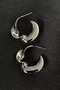 Silver Color Twist Detailed Steel Hoop Earrings (Pair) - 3