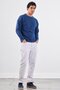 Men's Regular Fit Crew Neck Light Navy Blue Sweatshirt - 5