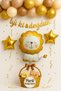 Lion Foil Balloon Birthday Ornaments Set |   Gold Star Balloon + Happy Birthday Banner - 3