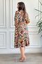 V-Neck Imported Woven Viscon Dress with Ruffled Hem and Side Pockets - 6