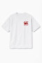 Oversize White Unisex Cat Printed T-Shirt T-Shirt