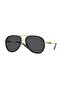Unisex Gold-Smoked Organic (Uv) Glass Bone Closed Frame Drop Sunglasses Ve2260 1002/87 60-16