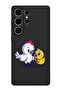 Protective Liquid Silicone Shockproof Case For Samsung Galaxy S25 Ultra (Black) - Chicken & Hen