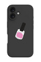 iPhone 16 Black Protective Liquid Silicone Shockproof Case - Nail Paint 1