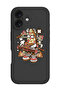 iPhone 16 Plus Black Protective Liquid Silicone Shockproof Case - Pizza dj