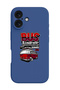 iPhone 16 Blue Protective Liquid Silicone Shockproof Case - Bus junkies slammed