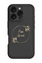 iPhone 16 Pro Max Black Protective Liquid Silicone Shockproof Case - Free Spirit Circle