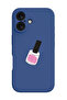 iPhone 16 Plus Blue Protective Liquid Silicone Shockproof Case - Nail Paint 1