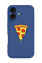 iPhone 16 Plus Blue Protective Liquid Silicone Shockproof Case - Pizza (2)