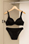 Unpadded Tulle Detailed Bra Panty Underwear Set