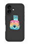 iPhone 16 Black Protective Liquid Silicone Shockproof Case - Polaroid