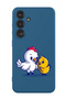 Protective Liquid Silicone Shockproof Case For Samsung Galaxy S25 Plus (Blue) - Chicken & Hen