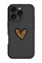 iPhone 16 Pro Black Protective Liquid Silicone Shockproof Case - leopard Print