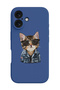 iPhone 16 Plus Blue Protective Liquid Silicone Shockproof Case - swag cat