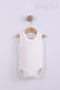 100% Cotton Strap Baby Boy Body Set of 3 (Blue – White – Ecru) - 4