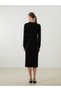 Lcwaikiki Classic Black Crew Neck Knitwear Dress - 4