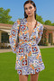 Women's Mini Ethnic Patterned V-Neck Beach Dress Cotton Summer Casual Use Modern Design - 2
