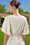 Women's Beach Dress Muslin Fabric Single Sleeve Shift Midi Summer Casual Use Quality Material - 4