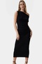 Women's Midi Length Bodycon Dress Multi Print Knitted Fabric Summer Casual Use Quality Material - 3