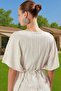 Women's Beach Dress Muslin Fabric Single Sleeve Shift Midi Summer Casual Use Quality Material - 5