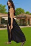 Women's Maxi Beach Dress V Neck Thick Strap Crinkle Viscose Summer Summer Indispensable - 4