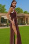 Women's Maxi Knitted Slit Beach Dress Summer Casual V Neck Stylish Design Summer's Must-Have - 4