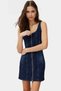 Women Denim Crew Neck Fitted Mini Dress Casual Daily Style Weekend Quality Material - 4