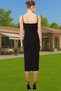 Women's Midi Length Bodycon Dress with Thin Straps Degaje Collar Comfortable Stylish Daily Summer Essential - 4