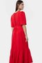 Women's Midi Length Aerobin Woven Dress V Neck Belted Fold Skirt Comfortable Casual Modern Design - 5