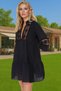 Women's Mini Beach Dress V Neck Lace Detail Cotton Summer Casual Modern Design - 4