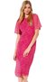 Women's Chiffon Midi Dress a Line Die Angel Sleeve Summer Casual Use Indispensable in Summer