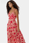 Women S Floral Midi Dress V Neck Skater Casual Summer Viscose Weekend Summer Indispensable - 3