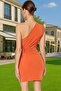 Women's Floral Pattern One Shoulder Mini Dress Knitted Fabric Summer Graduation Daily Use Weekend - 4
