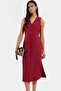 Women's Midi Length Shirt Dress V Neck Front Solid Button Cotton Casual Stylish Summer Indispensable - 2