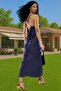 Women's Satin Midi Evening Dress Degaje Collar Summer Special Design Comfortable Cut Daily Combinations - 2