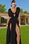 Women's Maxi Knitted Dress Deep V Neck Single Sleeve Beach Summer Casual Use Indispensable in Summer - 2