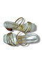 Women's Gold Color Thick Heeled Mirror Slippers - 6