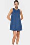 Women's Mini Denim Dress Shift Mold Cotton Casual Style Weekend Summer Indispensable - 3