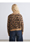 Leopard Patterned Women's Knitwear Cardigan - 5