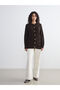 Brown Crew Neck Women's Knitwear Cardigan - 2