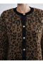 Create Your Style with Uzg Store |   Crew Neck Leopard Patterned Women's Knitwear Cardigan - 3