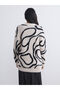 Ecru V-Neck Patterned Women's Knitwear Cardigan - 4