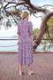 Women's Patterned Three Quarter Sleeve Shirt Collar Dress 25018 - 6