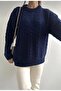 Dgn's Hair Braided Circle Neck Soft Textured Women's Knitwear Sweater - 2