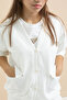 White Logo Detailed Buttoned Cardigan Girl's Slit 3-Piece Horse-Top Set 21375 - 7
