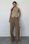 Khaki High Waist Women Palazzo Pants Mg2506 - 5
