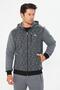 Men's Full Zip Hooded Tracksuit Set Anthracite 5754-A - 2