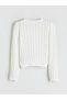 Two Mt Shop Quality Lcw Kids Ecru Oval Collar Girls' Knitwear Cardigan - 3